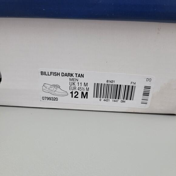 Sperry Top-Sider Billfish 3-Eye Dark Tan Boat Shoe Men's size 12 M - Picture 13 of 14